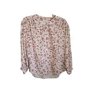 NWOT Xirena Charley Long SleeveShirt Cream Red Paisley Floral Buttonup XS